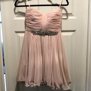 My Michelle Blush Chiffon Strapless Dress